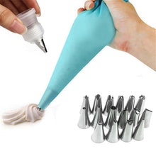 Load image into Gallery viewer, 18 stks/set Siliconen Spuitzak Nozzles DIY Icing Piping Cream Herbruikbare Pastry Tassen + 16 Nozzle Set Cake Decorating Gereedschap