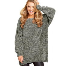 Load image into Gallery viewer, 2018 Autumn Winter Women&#39;s New Solid Color Velvet Pullover Round Neck Loose Knitted Sweater Large Loose Long Sleeves Women Tops