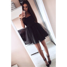 Load image into Gallery viewer, 2018 zomer Nieuwe Vrouwen strap Mouwloze Avondfeest tule Jurk Korte Mini Jurk elegante vrouwelijke effen baljurk korte jurken