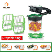 Load image into Gallery viewer, 5-in-1 Dicer Fruit Groente Cutter Set Nicer Quick Rvs Blade Chopper Snijmachine Shredder Multi Zesters keuken Gereedschap