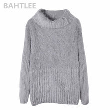 Load image into Gallery viewer, BAHTLEE 2018 Autumn winter  women&#39;s angora rabbit turtleneck pullovers knitting sweater short style fashion brand keep warm