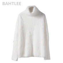 Load image into Gallery viewer, BAHTLEE 2018 Autumn winter  women&#39;s angora rabbit turtleneck pullovers knitting sweater short style fashion brand keep warm