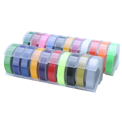 CIDY 2 stks 9mm Dymo 3D Plastic Multicolor Embossing Tapes voor Embossing Label Makers DYMO M1011 1610 1595 1540 motex E101
