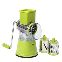 Load image into Gallery viewer, DUOLVQI Groentesnijder Mandoline Ronde Slicer Wortel Aardappel Snijmachine Met 3 roestvrijstalen Messen Keuken Accessoires gadgets