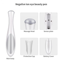 Load image into Gallery viewer, Elektrische Eye Massager Mini Ogen Rimpel Donkere Kringen Verwijderen Pen Anti Aging Massager Negatieve Ionen Trillingen Gezicht Lifting Tool