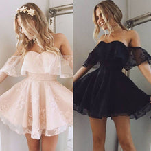 Load image into Gallery viewer, Fashion Vrouwen Lace Korte MIni Baljurk Jurk Prom Avond Party Bruidsmeisje Mooie Vrouwen Strapless Jurk