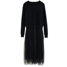 Load image into Gallery viewer, Jocoo Jolee Koreaanse Herfst Winter Jurk Elegante Dames O Hals Gebreide Midi Jurk Hoge Elstic Mesh Warm Vrouwen jurk