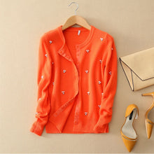 Load image into Gallery viewer, Kasjmier Vest Vrouwelijke 2018 Parel Trui Vrouwen 100% Kasjmier Bovenkleding Vrouwen Truien Lange Mouw Vest Invierno Mujer