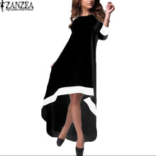 Load image into Gallery viewer, Nieuwe Herfst Jurk 2018 ZANZEA Vrouwen Sexy 3/4 Mouw O hals Maxi Lange Jurk Asymmetrische Zoom Casual Losse Vestidos Hot koop