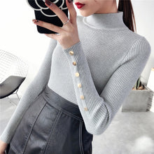 Load image into Gallery viewer, OHCLOTH Sweater female Half downneck female thickening 2018 new winter sweater slim all-match elastic knit Fashion slim sweaters