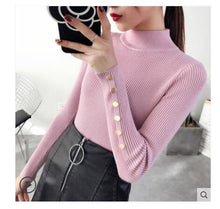 Load image into Gallery viewer, OHCLOTH Sweater female Half downneck female thickening 2018 new winter sweater slim all-match elastic knit Fashion slim sweaters