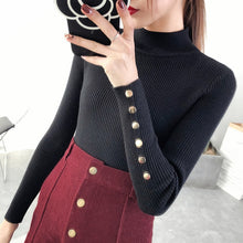 Load image into Gallery viewer, OHCLOTH Sweater female Half downneck female thickening 2018 new winter sweater slim all-match elastic knit Fashion slim sweaters