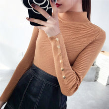Load image into Gallery viewer, OHCLOTH Sweater female Half downneck female thickening 2018 new winter sweater slim all-match elastic knit Fashion slim sweaters