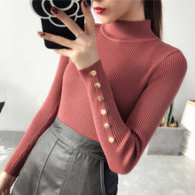 Load image into Gallery viewer, OHCLOTH Sweater female Half downneck female thickening 2018 new winter sweater slim all-match elastic knit Fashion slim sweaters