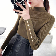 Load image into Gallery viewer, OHCLOTH Sweater female Half downneck female thickening 2018 new winter sweater slim all-match elastic knit Fashion slim sweaters