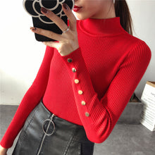 Load image into Gallery viewer, OHCLOTH Sweater female Half downneck female thickening 2018 new winter sweater slim all-match elastic knit Fashion slim sweaters