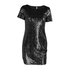 Load image into Gallery viewer, Pailletten Goud Jurk 2017 Zomer Vrouwen Sexy Korte T-shirt Avondjurk Party Elegant Club Jurken