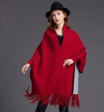 Load image into Gallery viewer, Plus size Gratis verzending 2018 herfst en winter mode nieuwe vrouwen geruite streep dubbelzijdige wol omzoomde sjaal lange vest
