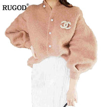Load image into Gallery viewer, RUGOD Nieuwe Koreaanse Elegante Nertsen Kasjmier Vest Vrouwen 2018 Mode Parel Knop Lantaarn Mouw Trui Vest Warm Jumpers