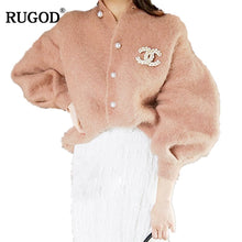 Load image into Gallery viewer, RUGOD Nieuwe Koreaanse Elegante Nertsen Kasjmier Vest Vrouwen 2018 Mode Parel Knop Lantaarn Mouw Trui Vest Warm Jumpers