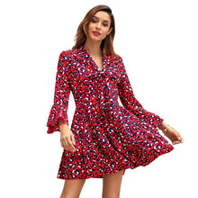 Load image into Gallery viewer, Rode Shein Pailletten Jurk Vrouwen Sexy Omighty Plus Size Jurk Lange Mouw Elegante Bohemian Dot Boven De Knie, Mini