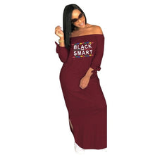 Load image into Gallery viewer, S-3XL 5 KLEUREN Slash Hals vork Boog Herfst Jurken Vrouwelijke Lady vrouwen mode sexy Bandage casual nachtclub Lange Maxi jurk LS039