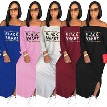 Load image into Gallery viewer, S-3XL 5 KLEUREN Slash Hals vork Boog Herfst Jurken Vrouwelijke Lady vrouwen mode sexy Bandage casual nachtclub Lange Maxi jurk LS039