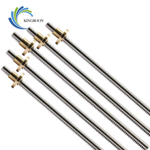 Load image into Gallery viewer, T8 Lood Schroef OD 8mm Pitch 2mm Lood 2mm 150mm 200mm 250mm 300mm 330mm 350mm 400mm 500mm Met Messing Moer Voor Reprap 3D Printer