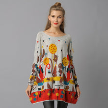 Load image into Gallery viewer, XIKOI Woman Sweater Pullovers Plus Size Pullovers O-Neck Knitted Casual Regular Cat Print Pull Femme Winter Female Jumper 2018