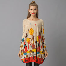 Load image into Gallery viewer, XIKOI Woman Sweater Pullovers Plus Size Pullovers O-Neck Knitted Casual Regular Cat Print Pull Femme Winter Female Jumper 2018