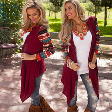 Load image into Gallery viewer, Cardigans Women Aztec Printed Long Sleeve Loose Sweater Tops Autumn Knitted Jacket Coat Female Sweaters Outwear Plus Size 5XL