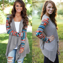 Load image into Gallery viewer, Cardigans Women Aztec Printed Long Sleeve Loose Sweater Tops Autumn Knitted Jacket Coat Female Sweaters Outwear Plus Size 5XL