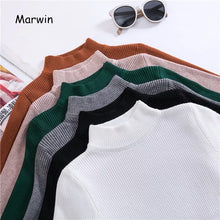 Load image into Gallery viewer, Marwin 2018 New-coming Autumn Turtleneck Pullovers Sweaters Primer shirt long sleeve Short Korean Slim-fit tight sweater