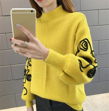 Load image into Gallery viewer, Neploe Sweater Women Korean Pull Femme Hiver Jumper Crochet Puff Sleeve Pullover Sueter Mujer Turtleneck Knitted Sweaters 36816