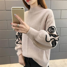 Load image into Gallery viewer, Neploe Sweater Women Korean Pull Femme Hiver Jumper Crochet Puff Sleeve Pullover Sueter Mujer Turtleneck Knitted Sweaters 36816