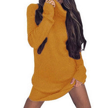 Load image into Gallery viewer, Adisputent 2018 New Autumn Women Knitted Sweater Dress Long Sleeve Turtleneck Women Long Sweater Plus Size Vestido Knitwear Tops
