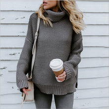 Load image into Gallery viewer, Fall Winter Coarse Pullover Women's Sweater Turtleneck Sweater Jumper Knitted Sweater Women Warm Sweater Thick Jumper Plus Size