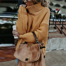 Load image into Gallery viewer, Fall Winter Coarse Pullover Women's Sweater Turtleneck Sweater Jumper Knitted Sweater Women Warm Sweater Thick Jumper Plus Size