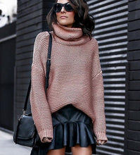 Load image into Gallery viewer, Fall Winter Coarse Pullover Women's Sweater Turtleneck Sweater Jumper Knitted Sweater Women Warm Sweater Thick Jumper Plus Size