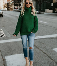 Load image into Gallery viewer, Fall Winter Coarse Pullover Women's Sweater Turtleneck Sweater Jumper Knitted Sweater Women Warm Sweater Thick Jumper Plus Size