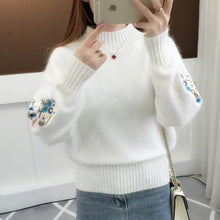 Load image into Gallery viewer, Casual Lantern Sleeve Women Sweaters And Pullovers Vintage Embroidery Women Pullover Autumn Winter knitting Sweater Jumper 2018