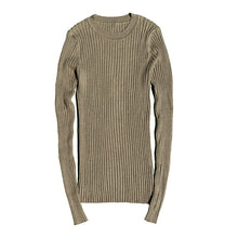 Load image into Gallery viewer, Women Sweater Pullover Basic Rib Knitted Cotton Tops Solid Crew Neck Essential Jumper Long Sleeve Sweaters With Thumb Hole
