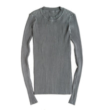 Load image into Gallery viewer, Women Sweater Pullover Basic Rib Knitted Cotton Tops Solid Crew Neck Essential Jumper Long Sleeve Sweaters With Thumb Hole