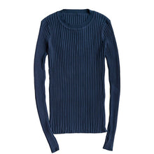 Load image into Gallery viewer, Women Sweater Pullover Basic Rib Knitted Cotton Tops Solid Crew Neck Essential Jumper Long Sleeve Sweaters With Thumb Hole