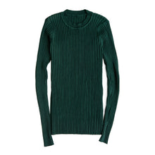 Load image into Gallery viewer, Women Sweater Pullover Basic Rib Knitted Cotton Tops Solid Crew Neck Essential Jumper Long Sleeve Sweaters With Thumb Hole