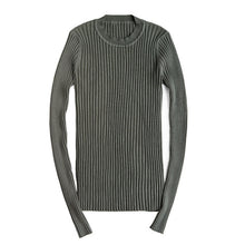 Load image into Gallery viewer, Women Sweater Pullover Basic Rib Knitted Cotton Tops Solid Crew Neck Essential Jumper Long Sleeve Sweaters With Thumb Hole