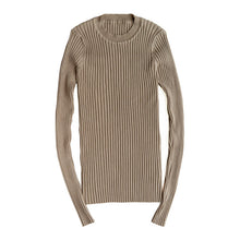 Load image into Gallery viewer, Women Sweater Pullover Basic Rib Knitted Cotton Tops Solid Crew Neck Essential Jumper Long Sleeve Sweaters With Thumb Hole