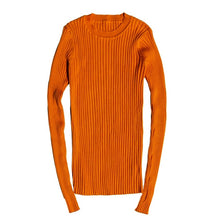 Load image into Gallery viewer, Women Sweater Pullover Basic Rib Knitted Cotton Tops Solid Crew Neck Essential Jumper Long Sleeve Sweaters With Thumb Hole