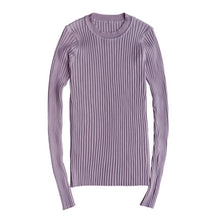 Load image into Gallery viewer, Women Sweater Pullover Basic Rib Knitted Cotton Tops Solid Crew Neck Essential Jumper Long Sleeve Sweaters With Thumb Hole