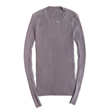 Load image into Gallery viewer, Women Sweater Pullover Basic Rib Knitted Cotton Tops Solid Crew Neck Essential Jumper Long Sleeve Sweaters With Thumb Hole
